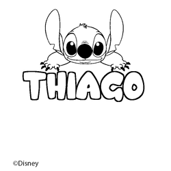 Coloraci&oacute;n del nombre THIAGO - decorado Stitch