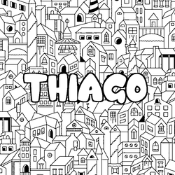 Coloraci&oacute;n del nombre THIAGO - decorado ciudad