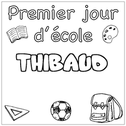 Coloraci&oacute;n del nombre THIBAUD - decorado primer d&iacute;a de escuela