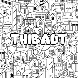 Coloraci&oacute;n del nombre THIBAUT - decorado ciudad