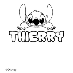 Coloraci&oacute;n del nombre THIERRY - decorado Stitch