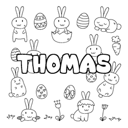 Coloraci&oacute;n del nombre THOMAS - decorado Pascua