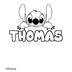 Coloraci&oacute;n del nombre THOMAS - decorado Stitch