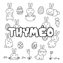 Coloraci&oacute;n del nombre THYM&Eacute;O - decorado Pascua