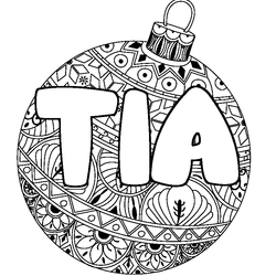 Coloraci&oacute;n del nombre TIA - decorado bola de Navidad