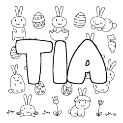 Coloraci&oacute;n del nombre TIA - decorado Pascua