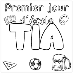 Coloraci&oacute;n del nombre TIA - decorado primer d&iacute;a de escuela