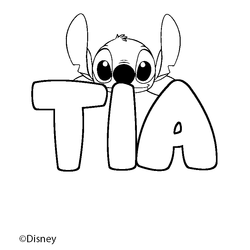 Coloraci&oacute;n del nombre TIA - decorado Stitch