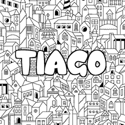 Coloraci&oacute;n del nombre TIAGO - decorado ciudad