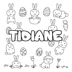 Coloraci&oacute;n del nombre TIDIANE - decorado Pascua