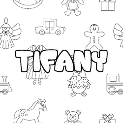 Coloraci&oacute;n del nombre TIFANY - decorado juguetes