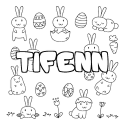 Coloraci&oacute;n del nombre TIFENN - decorado Pascua
