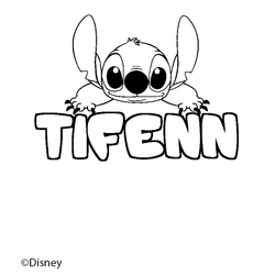 Coloraci&oacute;n del nombre TIFENN - decorado Stitch