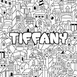 Coloraci&oacute;n del nombre TIFFANY - decorado ciudad