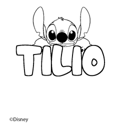 Coloraci&oacute;n del nombre TILIO - decorado Stitch