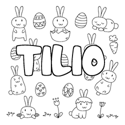Coloraci&oacute;n del nombre TILIO - decorado Pascua