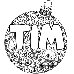 Coloraci&oacute;n del nombre TIM - decorado bola de Navidad