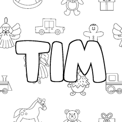Coloraci&oacute;n del nombre TIM - decorado juguetes