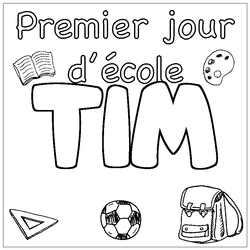 Coloraci&oacute;n del nombre TIM - decorado primer d&iacute;a de escuela