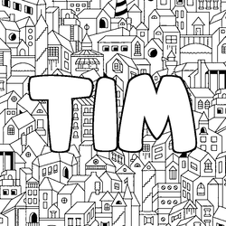 Coloraci&oacute;n del nombre TIM - decorado ciudad