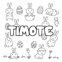 Coloraci&oacute;n del nombre TIMOTE - decorado Pascua