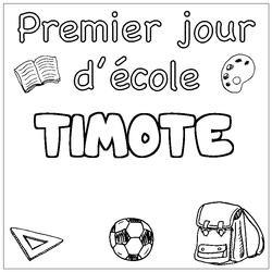 Coloraci&oacute;n del nombre TIMOTE - decorado primer d&iacute;a de escuela