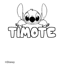 Coloraci&oacute;n del nombre TIMOTE - decorado Stitch