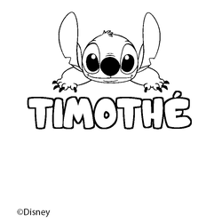 Coloraci&oacute;n del nombre TIMOTH&Eacute; - decorado Stitch