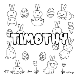Coloraci&oacute;n del nombre TIMOTHY - decorado Pascua
