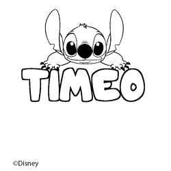 Coloraci&oacute;n del nombre TIMEO - decorado Stitch