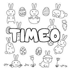 Coloraci&oacute;n del nombre TIMEO - decorado Pascua