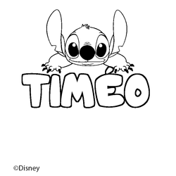 Coloraci&oacute;n del nombre TIM&Eacute;O - decorado Stitch