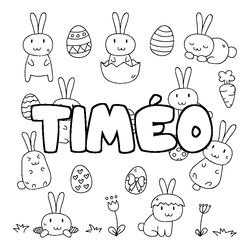 Coloraci&oacute;n del nombre TIM&Eacute;O - decorado Pascua