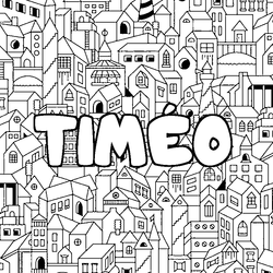Coloraci&oacute;n del nombre TIM&Eacute;O - decorado ciudad