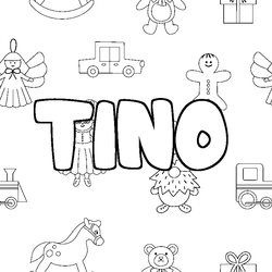 Coloraci&oacute;n del nombre TINO - decorado juguetes
