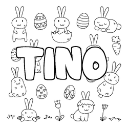 Coloraci&oacute;n del nombre TINO - decorado Pascua