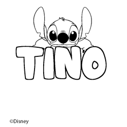 Coloraci&oacute;n del nombre TINO - decorado Stitch