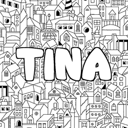 Coloraci&oacute;n del nombre TINA - decorado ciudad