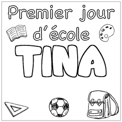 Coloraci&oacute;n del nombre TINA - decorado primer d&iacute;a de escuela