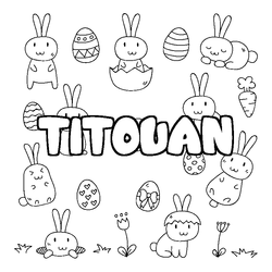 Coloraci&oacute;n del nombre TITOUAN - decorado Pascua