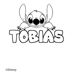 Coloraci&oacute;n del nombre TOBIAS - decorado Stitch