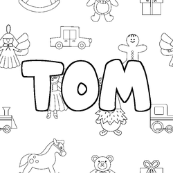 Coloraci&oacute;n del nombre TOM - decorado juguetes