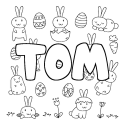 Coloraci&oacute;n del nombre TOM - decorado Pascua