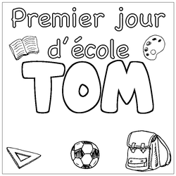 Coloraci&oacute;n del nombre TOM - decorado primer d&iacute;a de escuela