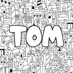 Coloraci&oacute;n del nombre TOM - decorado ciudad