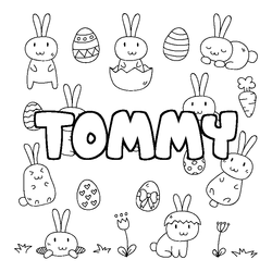 Coloraci&oacute;n del nombre TOMMY - decorado Pascua