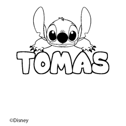Coloraci&oacute;n del nombre TOMAS - decorado Stitch