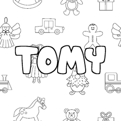Coloraci&oacute;n del nombre TOMY - decorado juguetes
