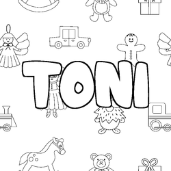 Coloraci&oacute;n del nombre TONI - decorado juguetes