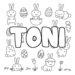 Coloraci&oacute;n del nombre TONI - decorado Pascua